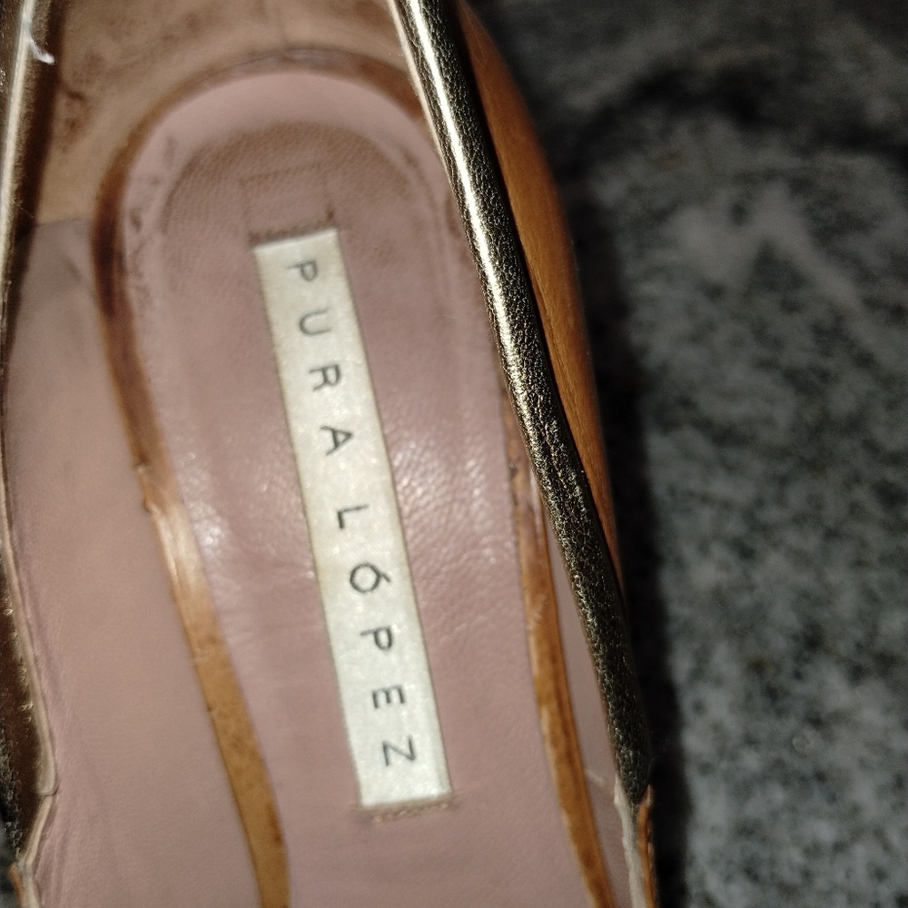 Pura Lopez pumps size 36, caramel colored leather with tassles - Picture 9 of 9